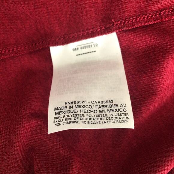 Nike Dri-Fit Solid Heather Red Short Sleeve Tech Tee T-shirt - Picture 5 of 5